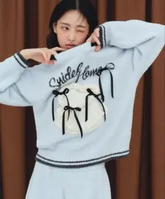 SNIDEL HOME【Milcrea】リボンケーキジャガードニットプルオーバー