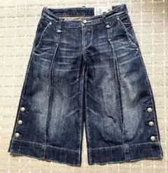 ANTGAUGE アントゲージ　ダークデニム　ハーフパンツ　裾ボタン　ペイズリーのサムネイル