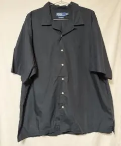 90s ラルフローレン オープンカラー 半袖 開襟シャツ CALDWELL 黒