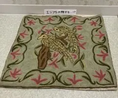 【値下】レアな柄　エジプト綿　クッションカバー　手刺繍の雰囲気