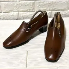 銀座ヨシノヤ レディース レザー パンプス ブラウン 24cmのサムネイル