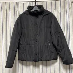 LOVE toxicフード付き黒ダウンジャケット 160