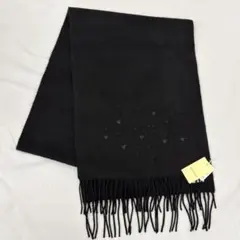 カシミヤ100% ブラックマフラー マフラー