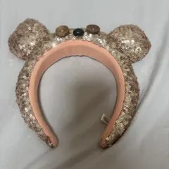 クマ耳スパンコールカチューシャ　ティム　ピンク