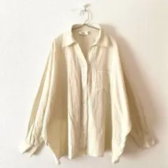 ☆【ハグユー】ボタンシャツ 綿100％ フルボタン 胸ポケット有 長袖 F