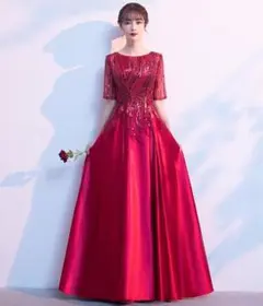 送料無料 未使用 発表会 女優 気品 ロング ドレス M 9号 (WA2980)
