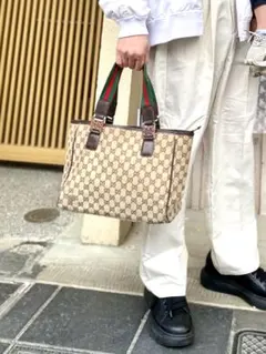 GUCCI グッチ GGキャンバス シェリーライン トートバッグ 137396