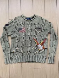 POLO Ralph Lauren コットン製ケーブルニット ミリタリー