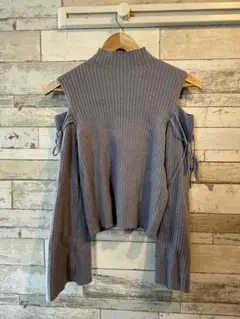 【GRL】オフショルダーリブ編みセーター