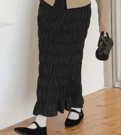 titivate シャーリングIラインスカート　【Lサイズ】