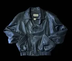 real leather jacket 本革 rum black vintageのサムネイル