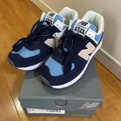 new balance 574 スニーカー 24.0cm ネイビー/ブルー