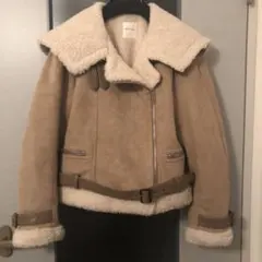 【即日発送可能】フェイクムートンコンパクトライダースジャケット