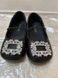 美品【ビジューデザイン　フラットシューズ】19cm