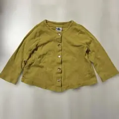 プチバトー/マスタード色カーディガン　81㎝
