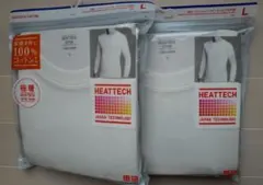 ユニクロ 極暖 ヒートテック　コットン クルーネック オフホワイト L ２枚