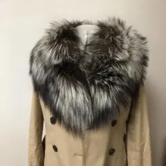 美品⭐️SAGA FOX ショール　シルバー 着物　晴着　成人式