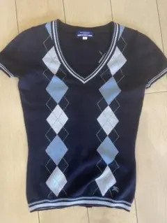 BURBERRY アーガイル柄 半袖セーター 38