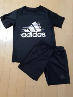 adidas ブラック サッカーウェアセット J150