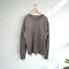 無印良品　ニットカーディガン 【M】 ウール ヤク 混 クルーネック d833