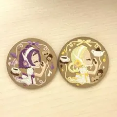 おジャ魔女どれみ 刺繍缶バッジ おんぷちゃん+ももこ