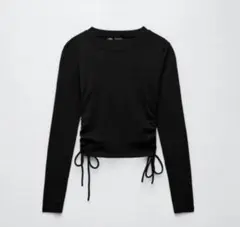 ZARA リブトップス　ブラック