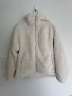 ユニクロ アイボリー フード付き ボアジャケット Mサイズ
