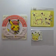 ピカチュウ ピチュー シール ポーチ ポケモンカフェ スイーツ コースター 2点