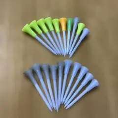 ゴルフ ティー 蛍光色 20本セット 夜間練習 紛失防止 コンペ カラフル　しぶ