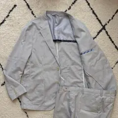 大きいサイズ　4L　Kent　スーツ　セットアップ　シアサッカー　ストライプ