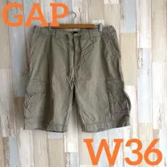 GAPギャップW36 ハーフパンツ バギーパンツ くすみベージュ カーゴショーツ