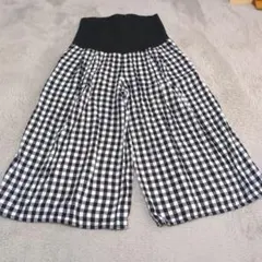 ベルメゾン　チェック柄ワイドパンツ マタニティ
