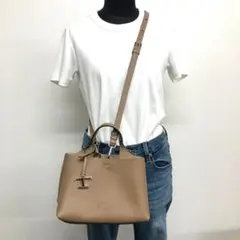 【美品】8F240/トッズ/ハンドバッグ/ショルダーバッグ/2way/ベージュ