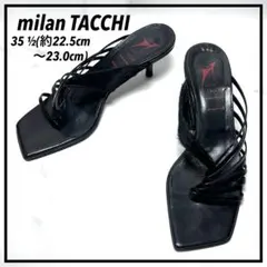 【美品】milan TACCHI ハラコ レザー サンダル 35.5 ブラックのサムネイル