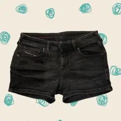 DIESEL ブラックデニム ショートパンツのサムネイル