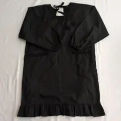 LUNA CRECIENTE 長袖エプロン ブラック レース刺繍割烹着冠婚葬祭黒
