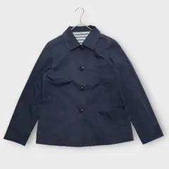 【美品】ジョルジュレッシュ（38）ライトアウタースプリングコート紺薄手きれいめ