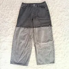 URBAN RESEARCH 2トーン切替デニムパンツ ブラック Mのサムネイル