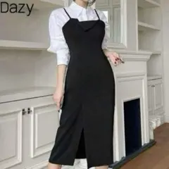 新品タグ付/完売品【期間限定出品】SHEIN スリット キャミワンピース 黒 L