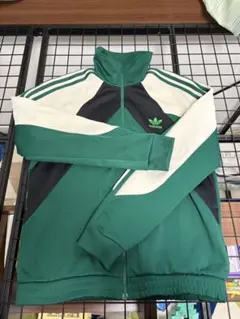 ジャージ adidas 3ストライプ ジャケット Mサイズ グリーン