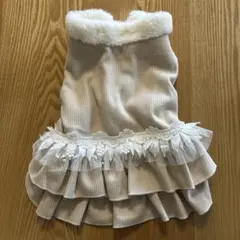 フリル付きベージュ犬服