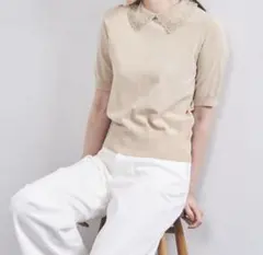 UNITED ARROWS レディオーガンジー 5分袖 ニットのサムネイル