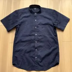 【美品】BEAMS HEART シアサッカー半袖シャツ ネイビー Mのサムネイル