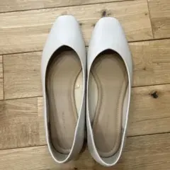 GLOBAL WORK ホワイト フラットパンプス　Lサイズ