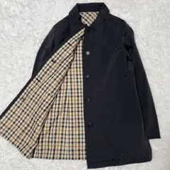 未使用級 DAKS リバーシブル ステンカラーコート ジャケット チェック