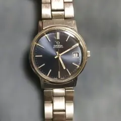 OMEGA【希少ネイビー】オメガ ジュネーブ 自動巻き Ωバックル 稼働品