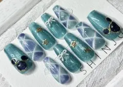 ネイルチップ　スパークリングジュビリー　ブルー　マグネット