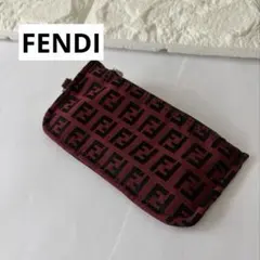 FENDI ズッカ柄 ポーチ ボルドー 小銭入れ コインケースのサムネイル