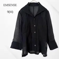 エムセンス　シャツ　長袖　シースルー　ブラック　透け感　M 上品　綺麗のサムネイル