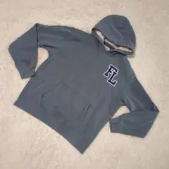 【チャンピオン】パーカー　プルオーバー　XL くすみブルー　フード裏起毛